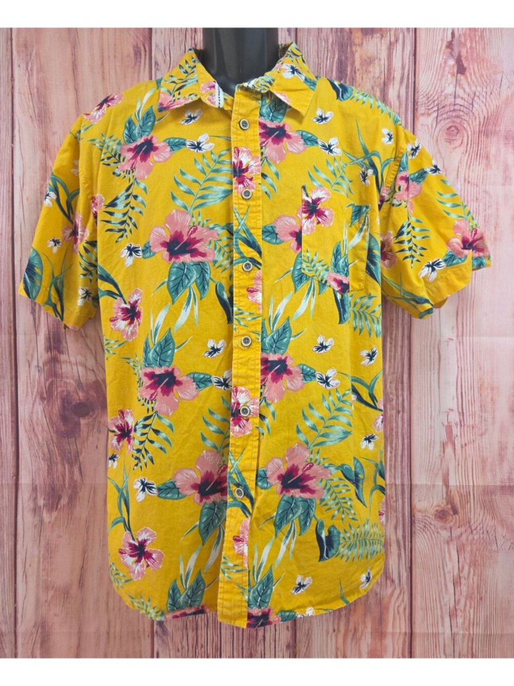 Cornerstore Bodega Mens Yellow Floral Hawaiian Shirt XXL